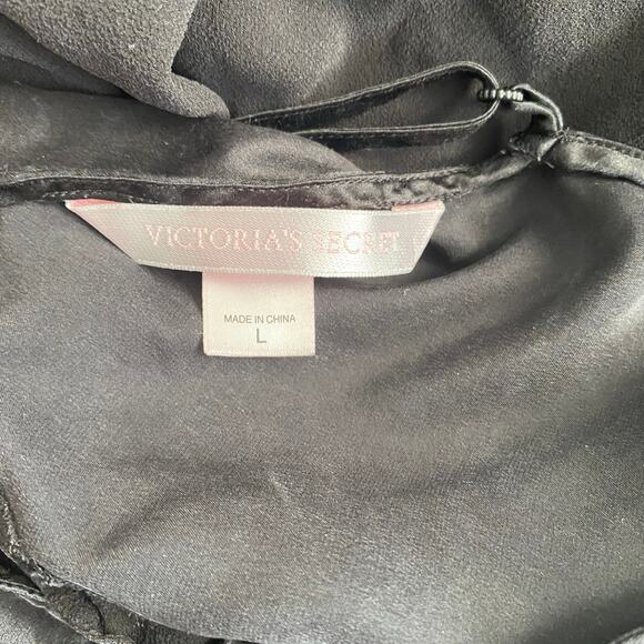 VTG Victoria Secret Y2K 90s Silky Sheer Slip Dress SZ‎ L Coquette Whimsy Goth - Picture 6 of 9